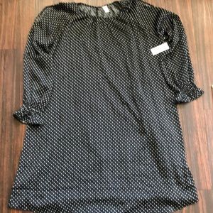 Old Navy NWT Black Polka Dot Swing Dress-Large